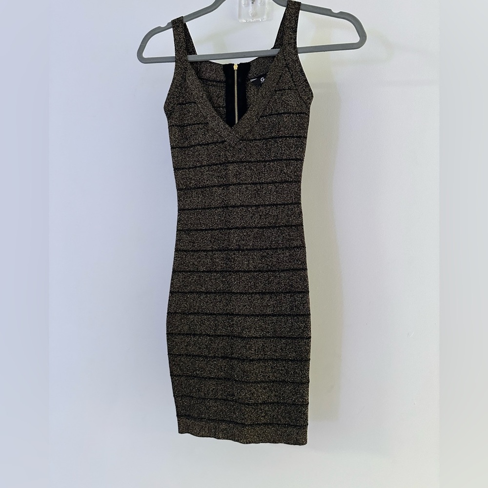 G by Guess Gold and Black Dress, Size XS